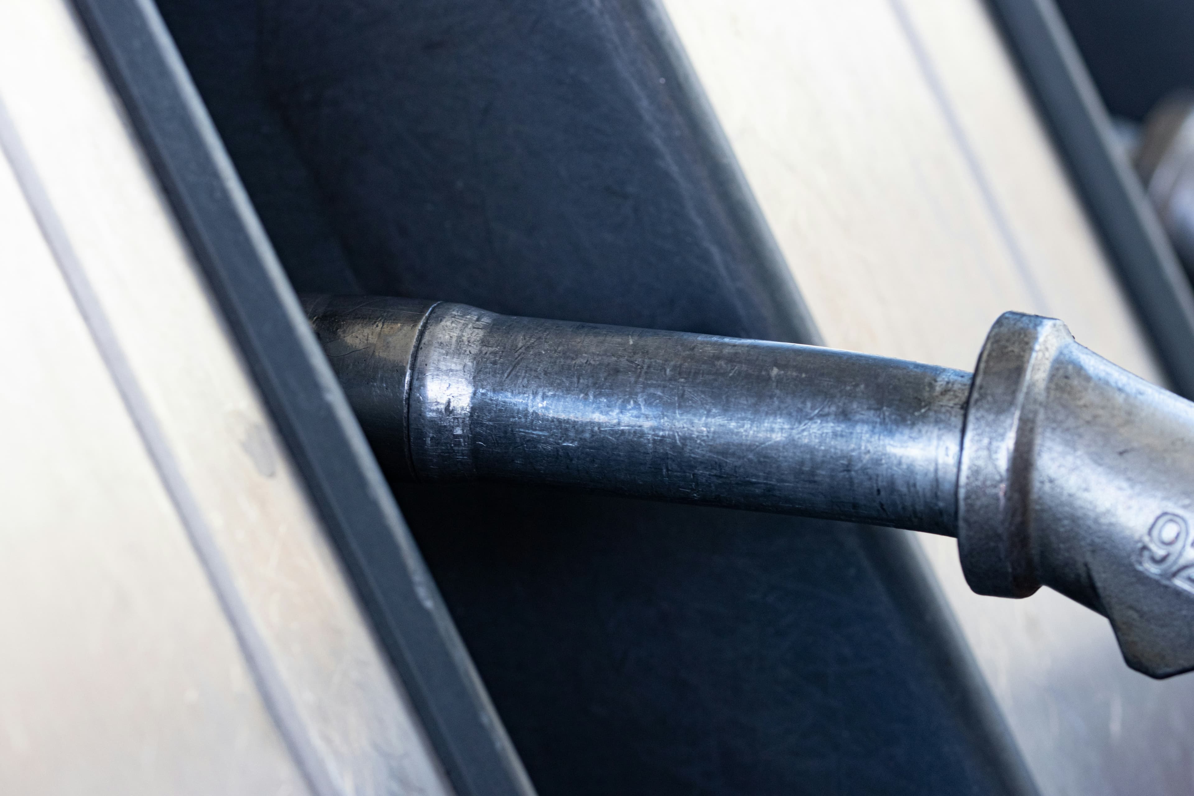 Close-up of a gas pump nozzle